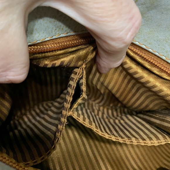 Hand painted crossbody gray abstract - Picture 9 of 17